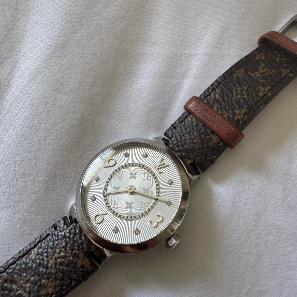 Louis Vuitton Silver and Brown Women's Watch